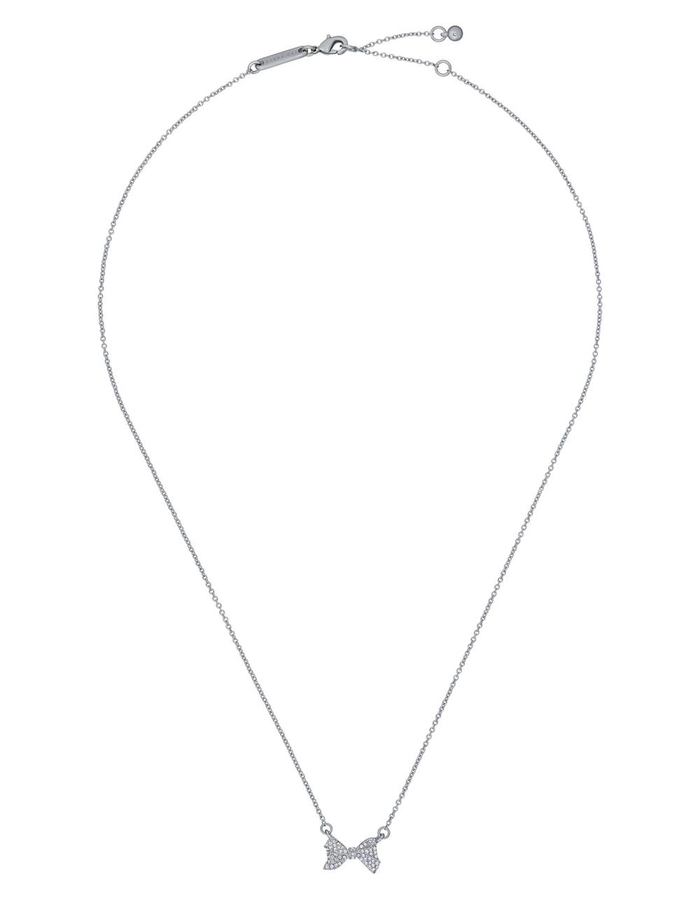 Silver Ted Baker BARSIE - Crystal Bow Pendant Women Necklaces | Ireland  4289-MHXFP