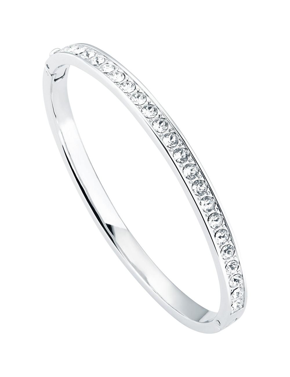 Silver Ted Baker CLEMARA - Crystal Hinge Bangle Women Bracelets | Ireland  4371-YWRSC