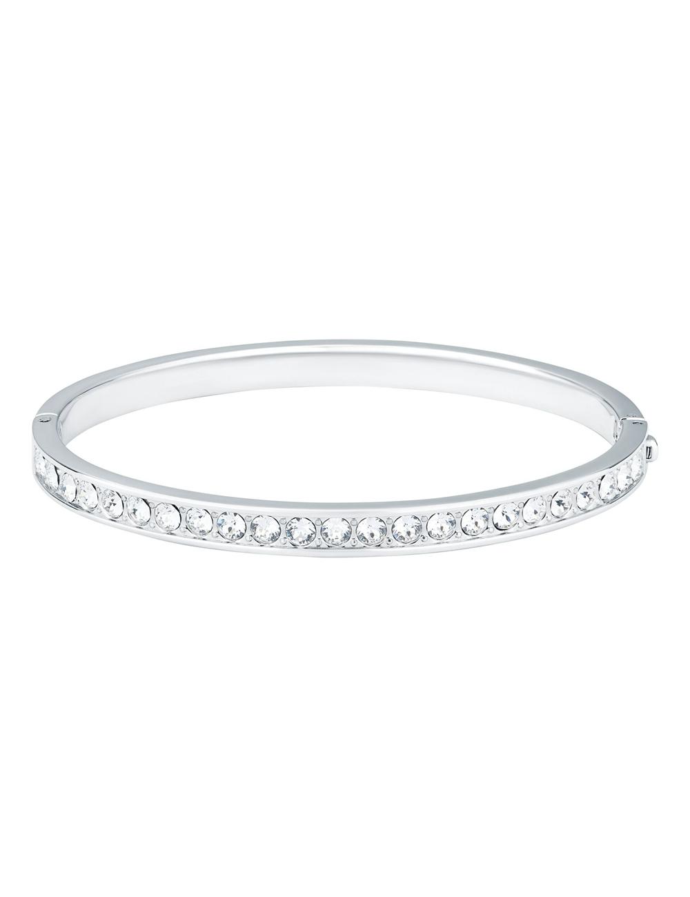 Silver Ted Baker CLEMARA - Crystal Hinge Bangle Women Bracelets | Ireland  4371-YWRSC
