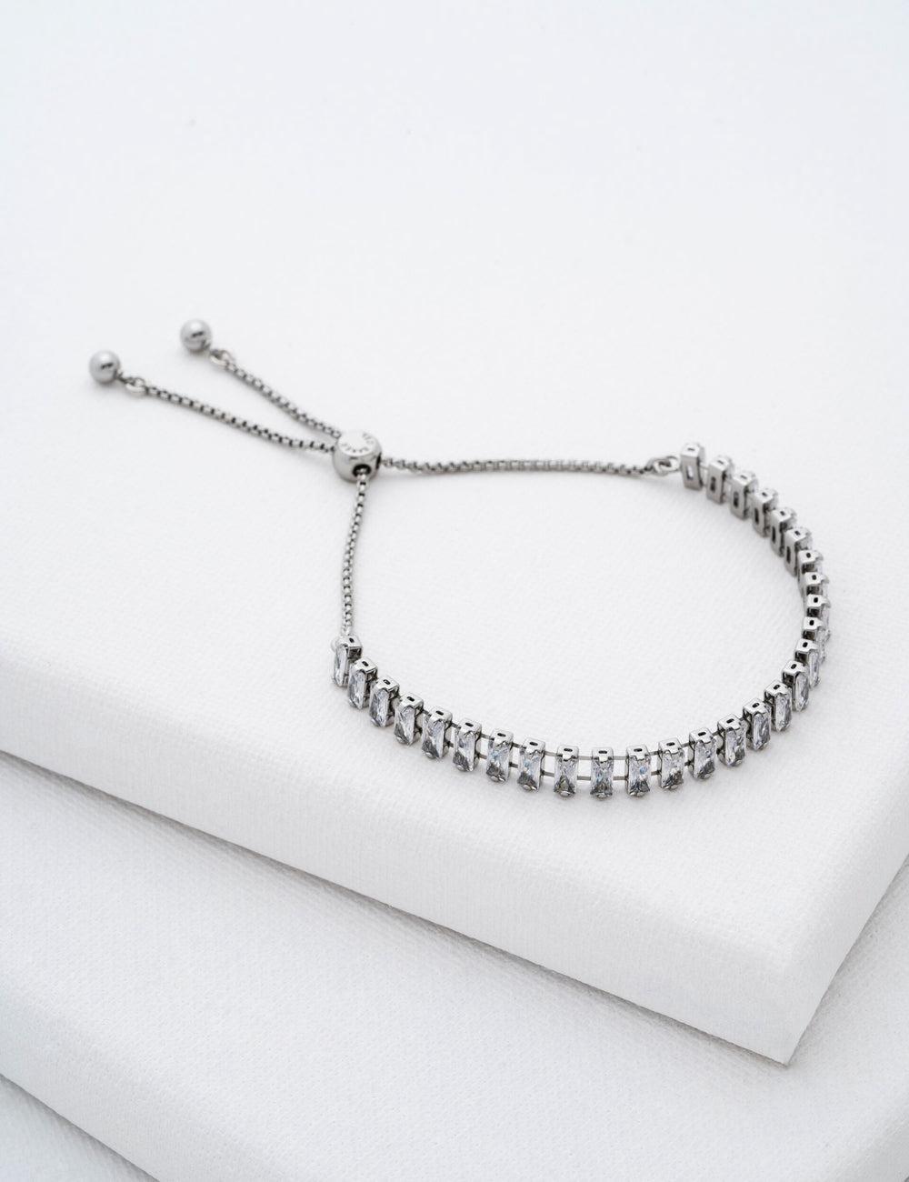Silver Ted Baker ISABELA - Baguette Crystal Adjustable Women Bracelets | Ireland  0793-CYQAU