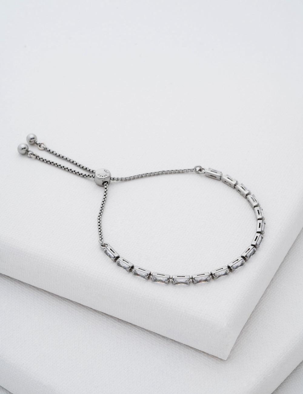Silver Ted Baker ISELA - Baguette Crystal Slider Tennis Women Bracelets | Ireland  0482-VWQUZ