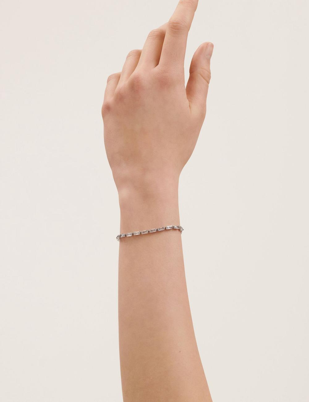 Silver Ted Baker ISELA - Baguette Crystal Slider Tennis Women Bracelets | Ireland  0482-VWQUZ