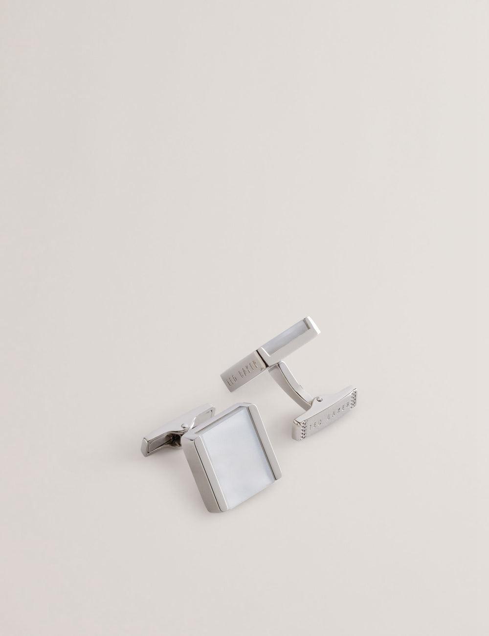 Silver Ted Baker PAYDEN - Pearlescent Stone Square Men Cufflinks | Ireland  2158-OCKTR