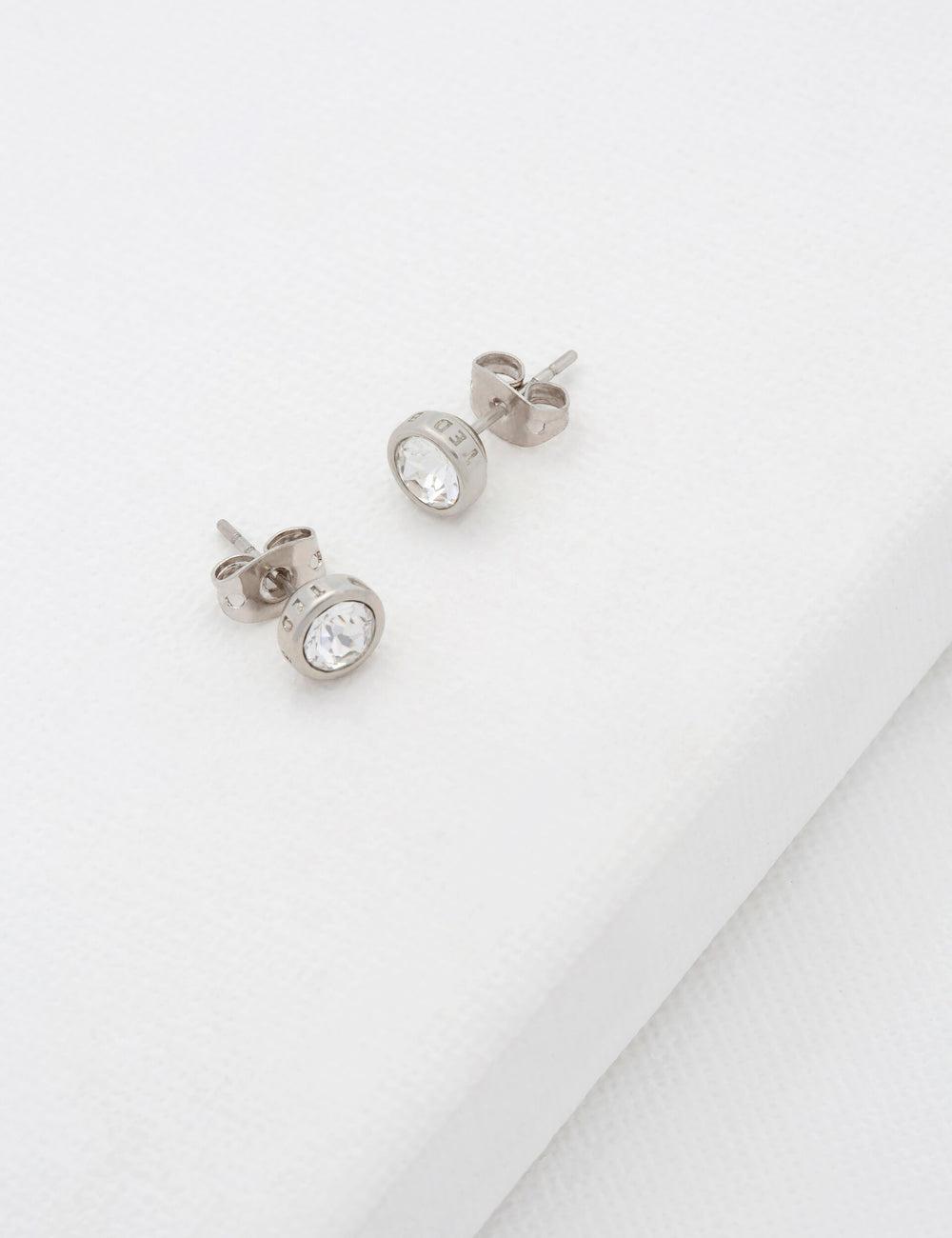 Silver Ted Baker SINAA - Solitaire Crystal Stud Women Earrings | Ireland  3576-AZXRQ