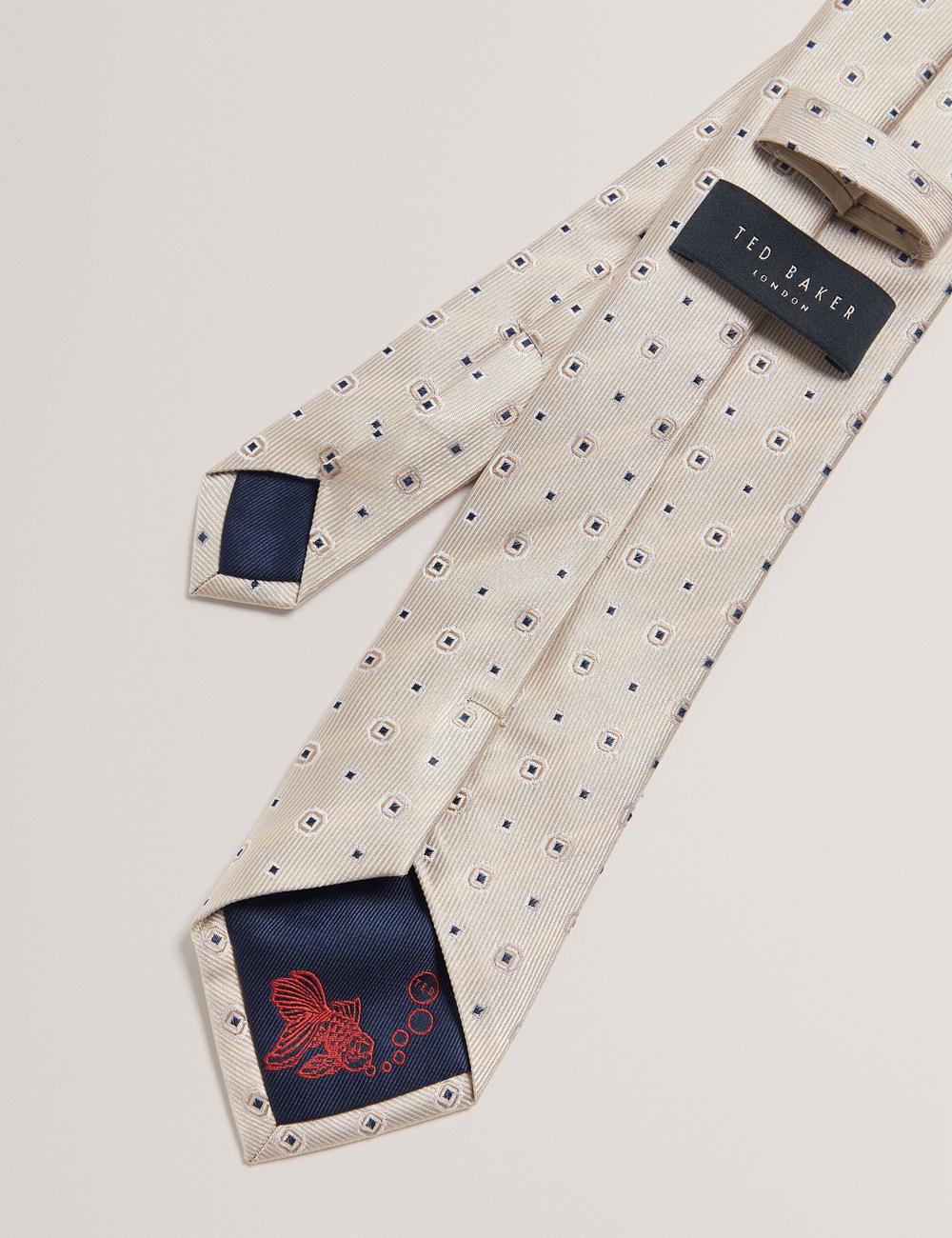 Stone Ted Baker STEEPLE - Circle Geometric Print Silk Men Ties | Ireland  9134-RPHVM