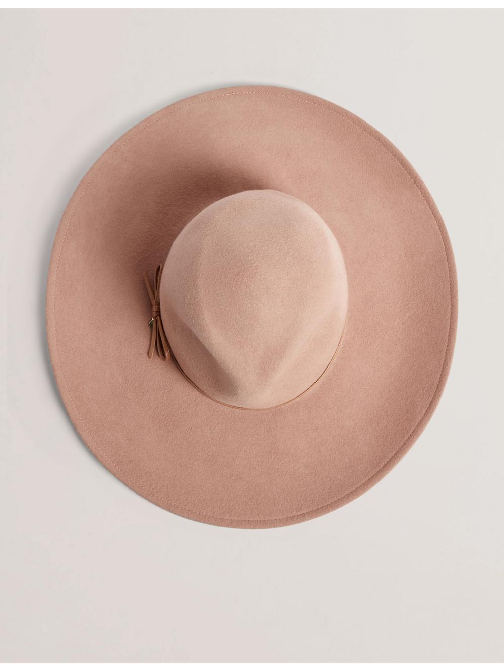 Tan Ted Baker ABBIIIO - Bow Detail Pure Wool Women Fedora Hats | Ireland  4029-UBORW