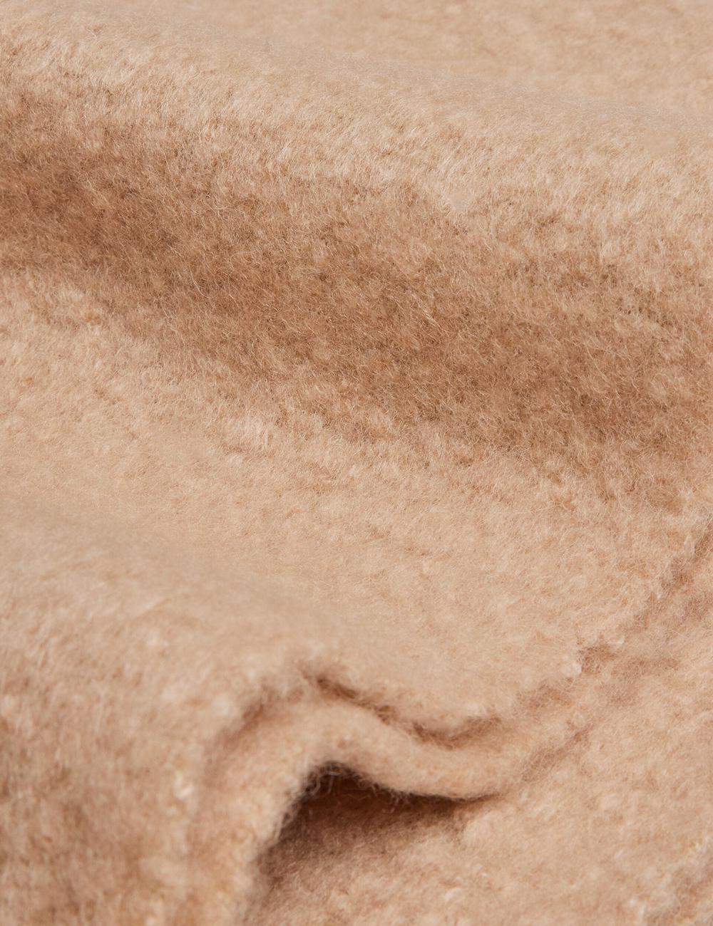 Taupe Ted Baker SHELMAS - Fluffy Wool Blend Blanket Knitted Women Scarves | Ireland  4578-OHDTW