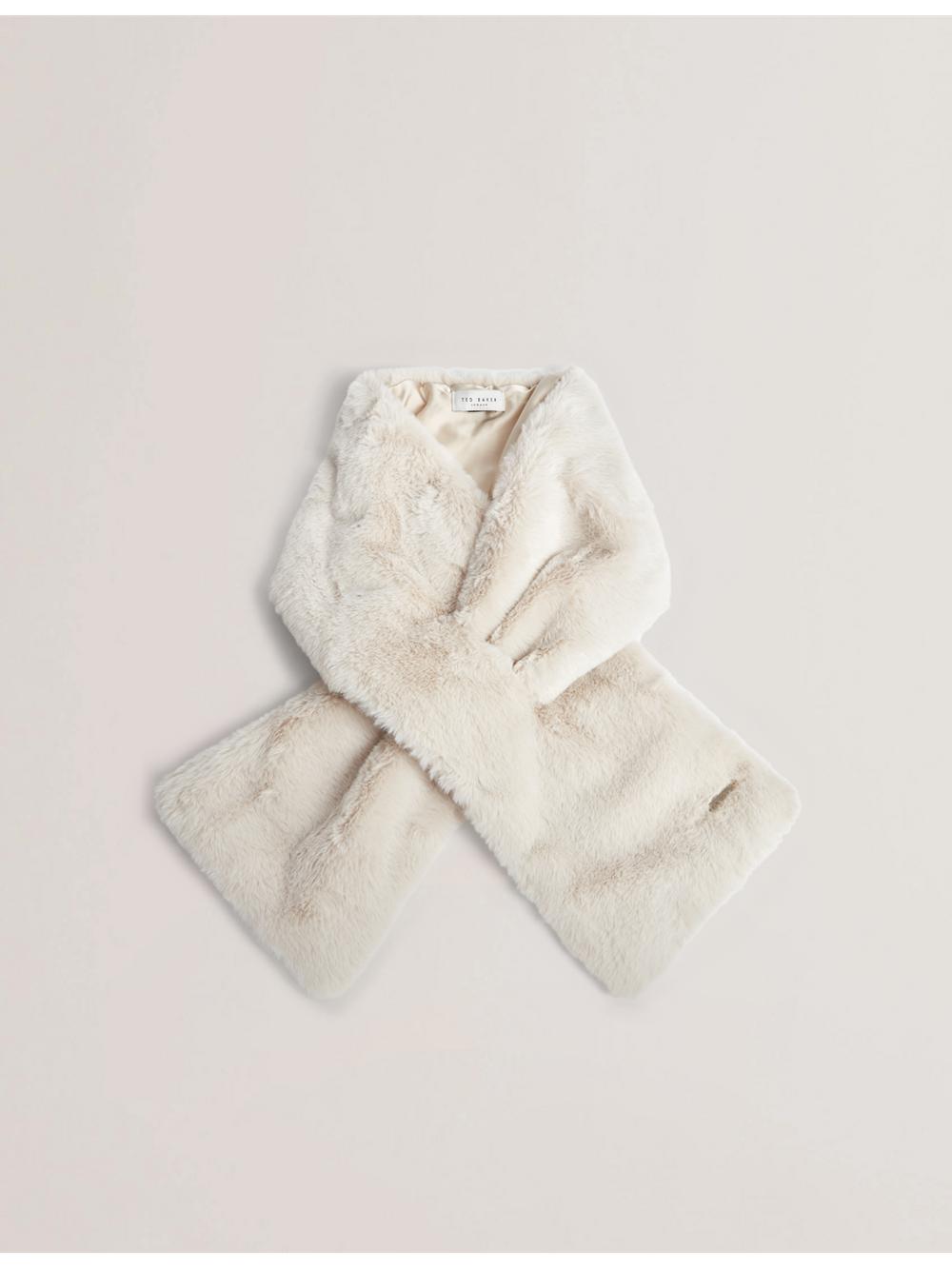 White Ted Baker EMAAAAS - Faux Fur Loop-Through Stole Women Scarves | Ireland  3462-ZPBCR