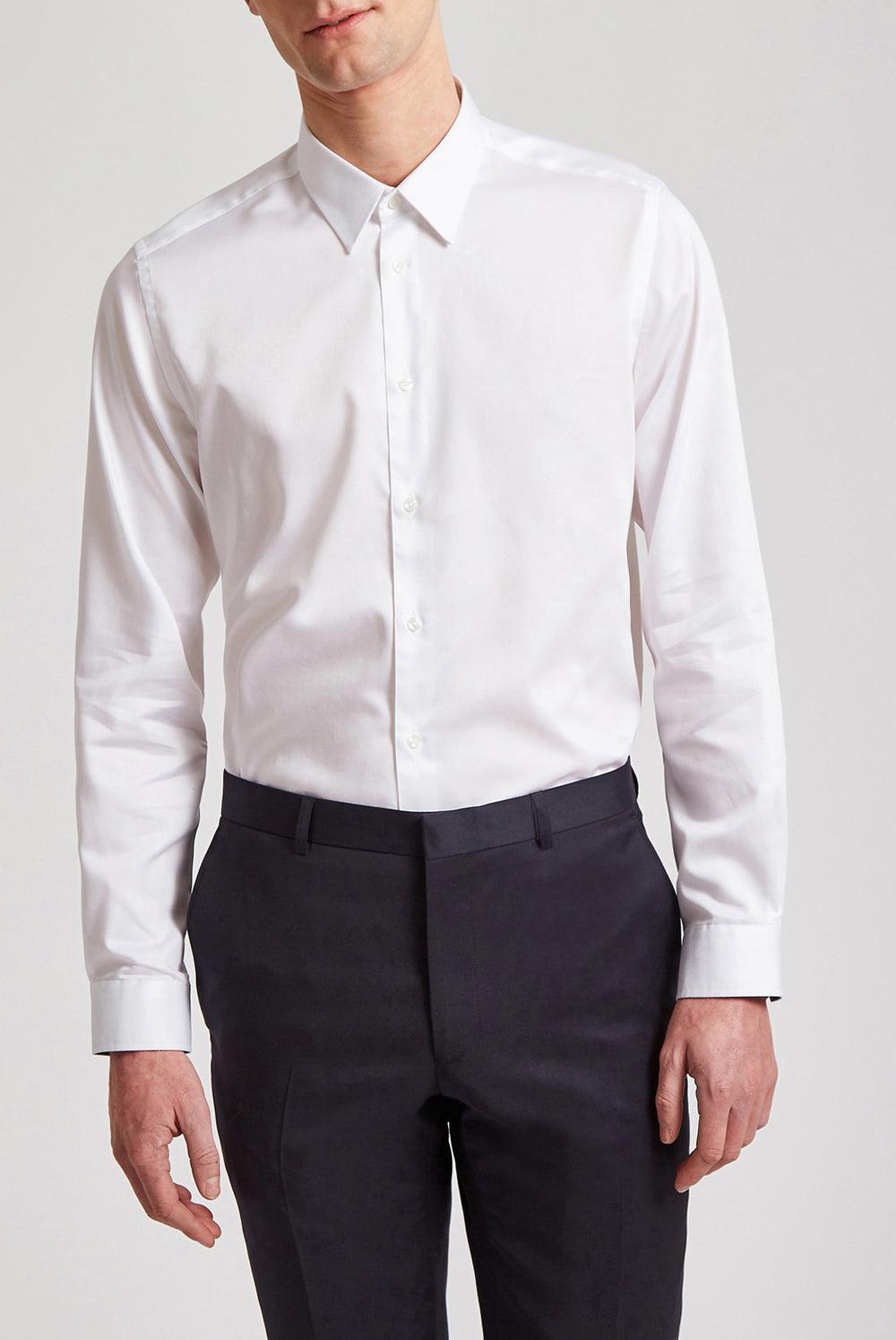 White Ted Baker HOLMER - Regular Fit White Long Sleeve Men Formal Shirts | Ireland  1965-EIFDJ
