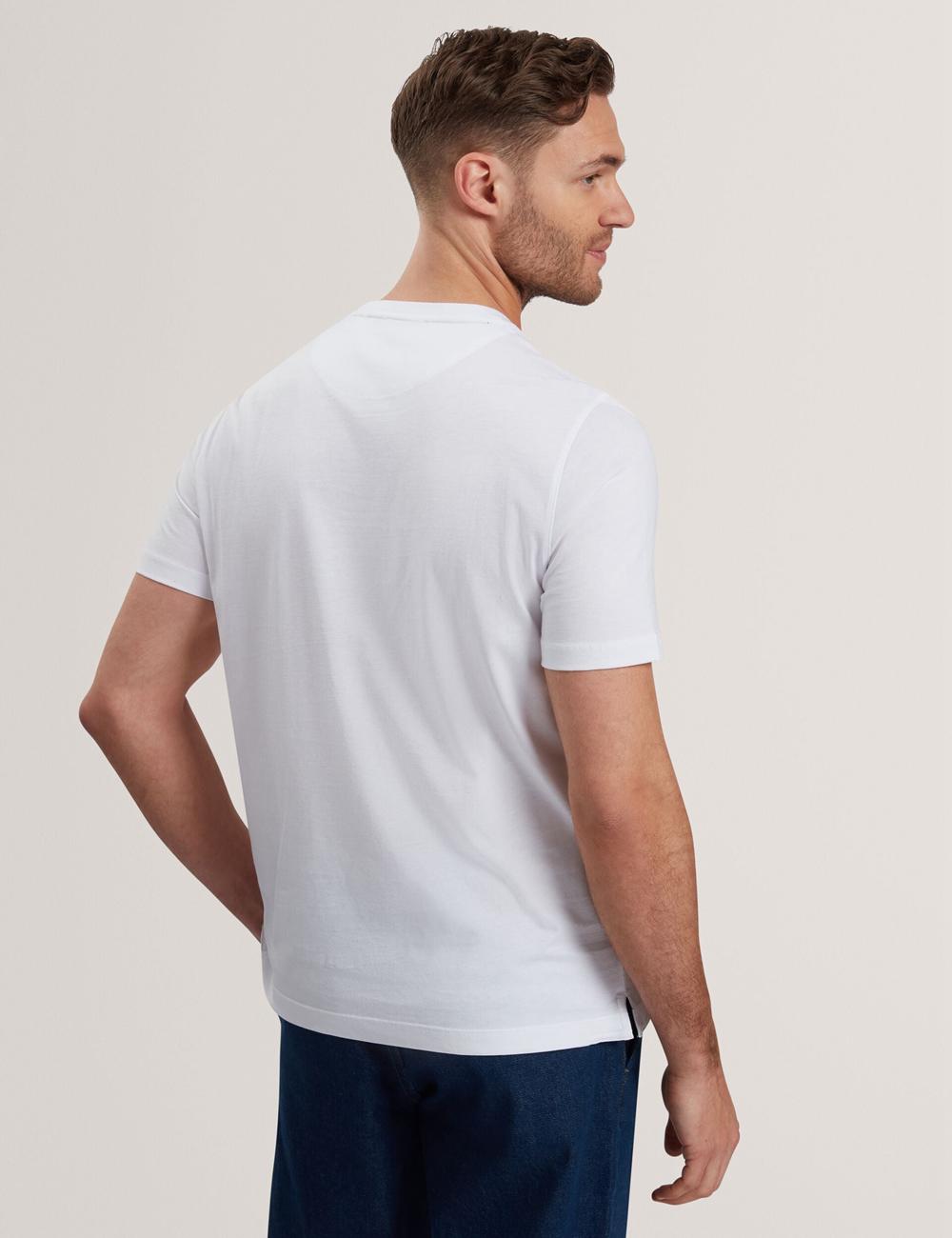 White Ted Baker JUSTINO - Branded Box Print Graphic Cotton Men T-Shirts | Ireland  3452-SEKIO