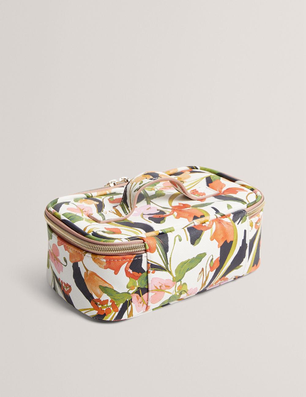 White Ted Baker LOUIAA - Floral Printed Small Top Handle Women Wash Bags | Ireland  5879-EQJGA