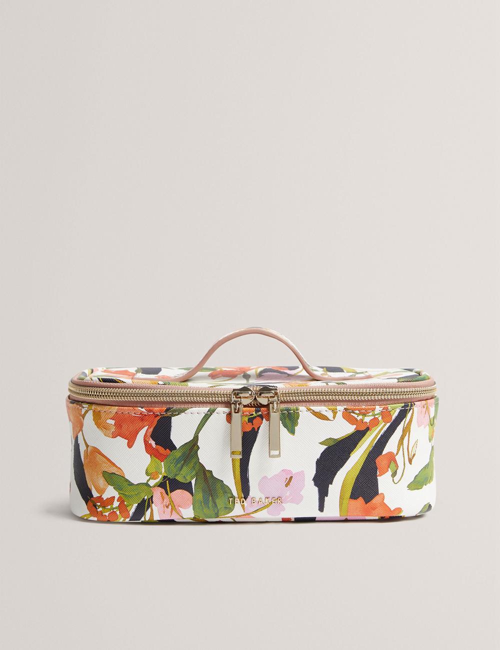 White Ted Baker LOUIAA - Floral Printed Small Top Handle Women Wash Bags | Ireland  5879-EQJGA