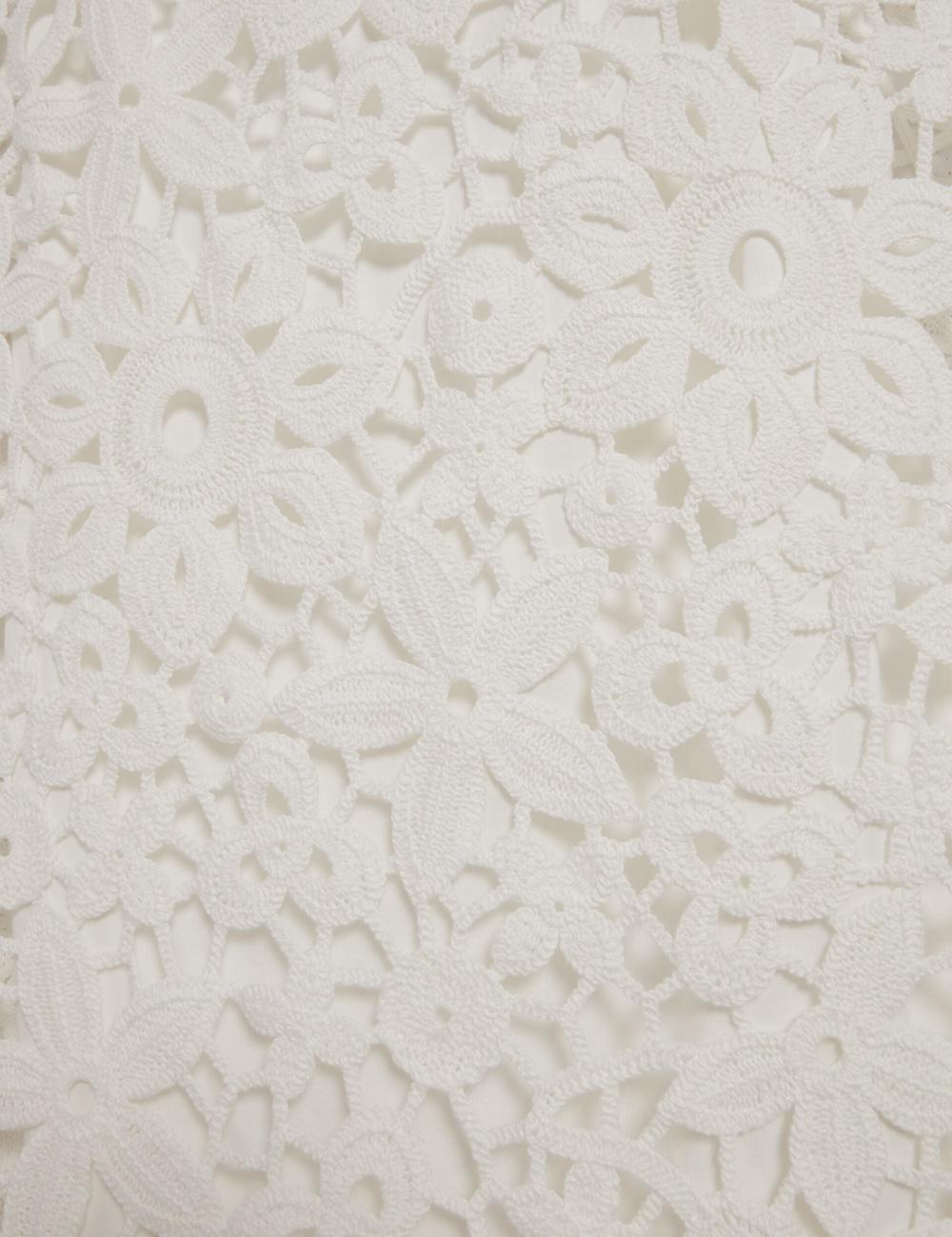 White Ted Baker MIIKKA - Crochet Sleeveless Shift Women Mini Dresses | Ireland  7254-QESMH