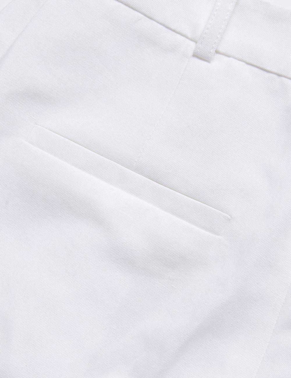 White Ted Baker MUSUBT - Linen Cotton High Waisted Tailored Women Trousers | Ireland  2418-ZITQD