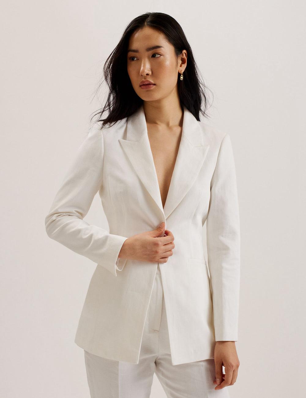 White Ted Baker MUSUB - Tailored with Faux Pockets Women Blazers | Ireland  6249-NSKUB