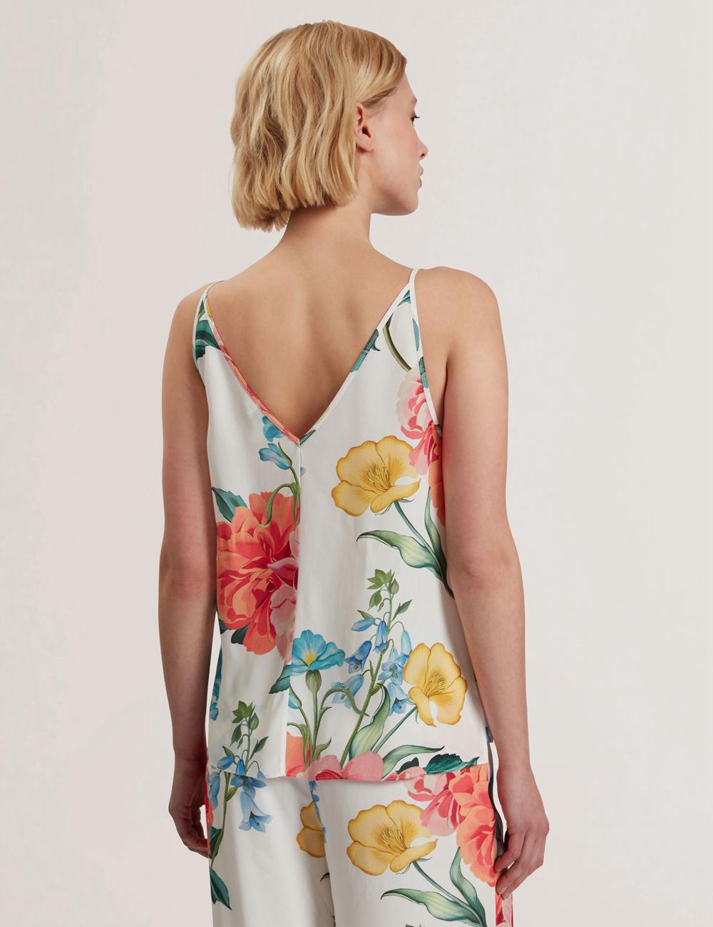 White Ted Baker PURRLA - Floral Print Scoop Neck Sleeveless Women Tops | Ireland  9752-AKESY