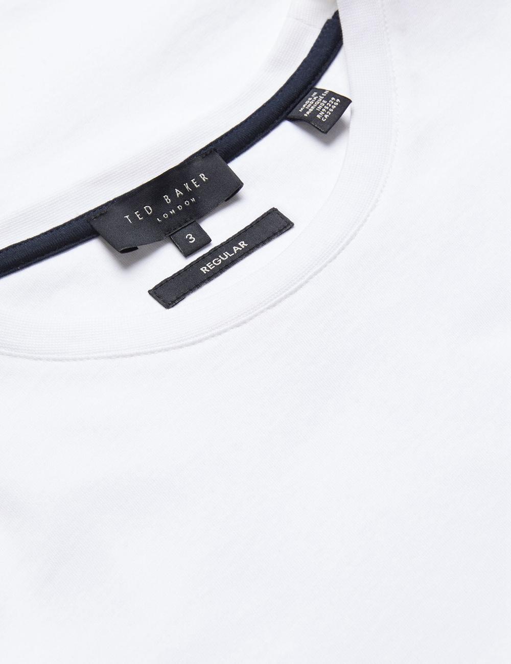White Ted Baker TYWINN - Classic Crew Neck Cotton Men T-Shirts | Ireland  8127-ORJNA
